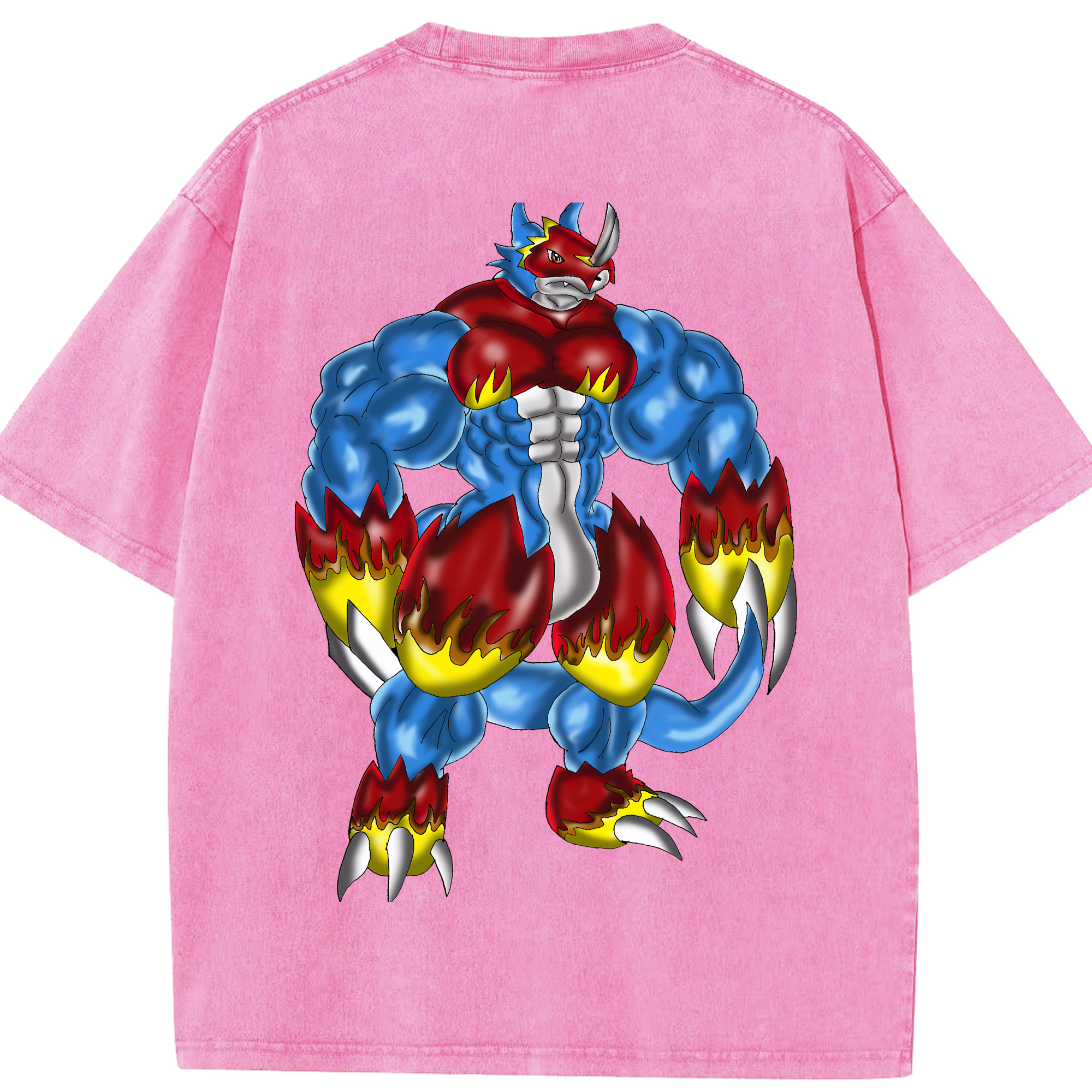 （画像用） Digimon デジタルモンスター/デジモン 綿100% ヴィンテージ風 半袖Tシャツ（背面プリント）